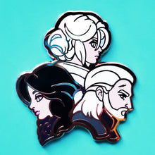 Load image into Gallery viewer, Witcher 3 - Yennefer, Ciri, &amp; Geralt Enamel Pin