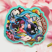 Load image into Gallery viewer, TealTeaCup &amp; Reboops Collab #2 - Enamel Pin + Sticker Combo